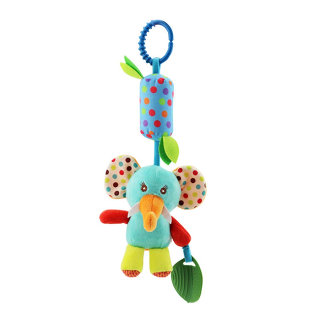 Joyshare 4 PCS Baby Soft Hanging Rattle Crinkle Squeaky Toy - Baby Toys for 0 3 6 9 to 1 Animal Ring Plush Stroller Infant Car Bed Crib Travel