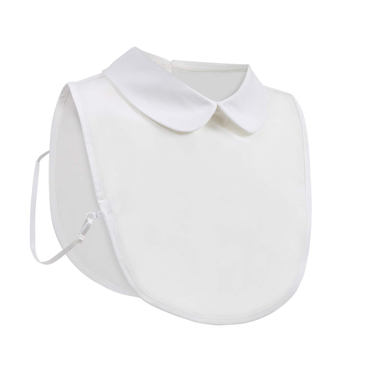 Shinywear Ruffles Turtle Neck False Shirt Collar Lace Crystal Pearls Decorative Dicky Choker Detachable Doll Lapel Blouse (Peter Pan collar White)