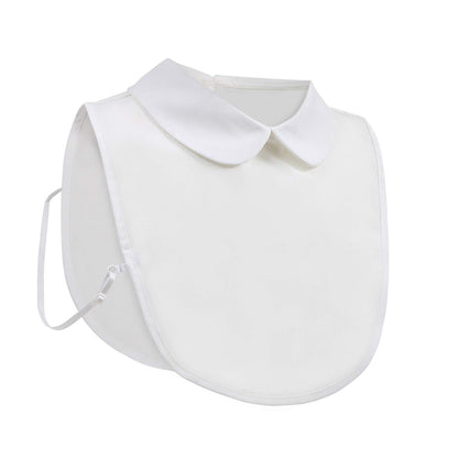 Shinywear Ruffles Turtle Neck False Shirt Collar Lace Crystal Pearls Decorative Dicky Choker Detachable Doll Lapel Blouse (Peter Pan collar White)