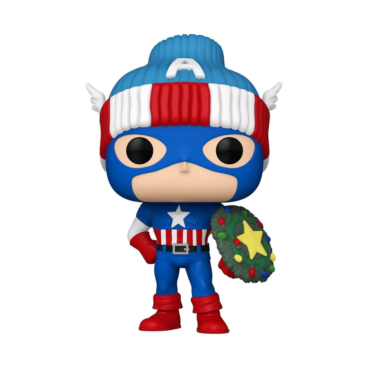 Funko POP! Marvel: Holiday - Captain America - Marvel Comics - Collectable Vinyl Figure - Gift Idea - Official Merchandise - for Kids & Adults - Comic
