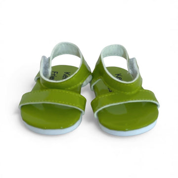 18 Inch Doll Shoes- Bright Colored Sandals for Your 18 Inch Kennedy and Friends Fashion Girl Dolls (Lime Green)