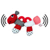 Genius Baby Toys Caterpillar Teething and Sensory Toy, High Contrast Black White Red, Multi-Texture Segments, BPA-Free, No Hard Parts, Machine