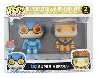 Funko Pop! Heroes: DC Heroes Booster Beetle Vinyl Figure (2 Pack), Gold/Blue