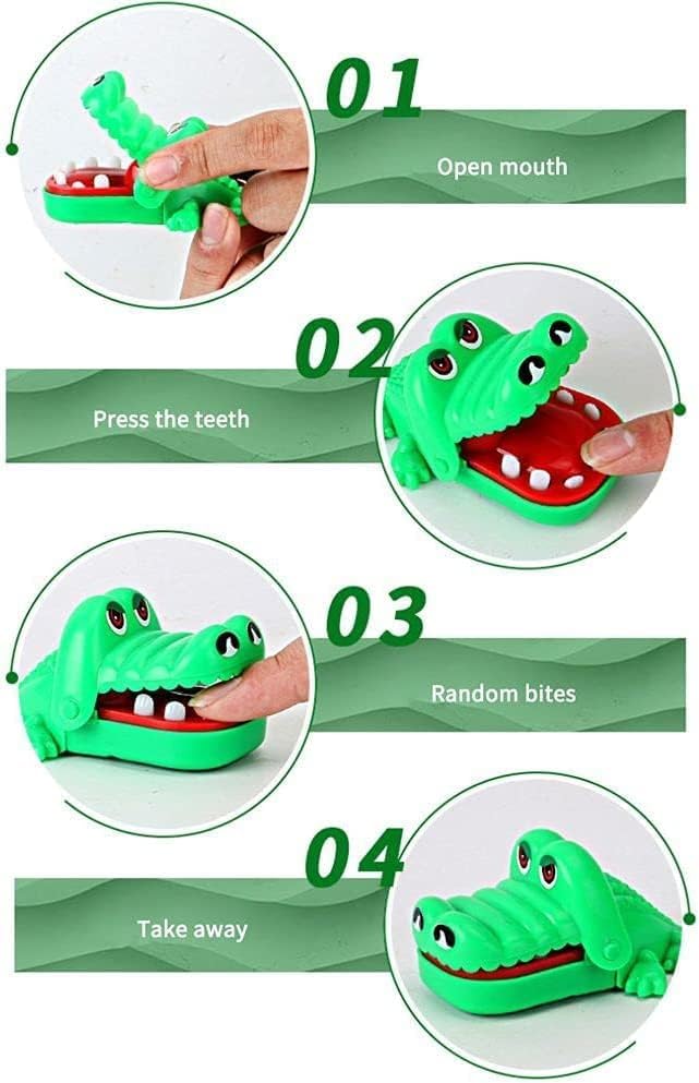 WaigN Green Crocodile Teeth Game for Crocodile Biting Finger Dentist Games, Mini Chomping Alligator Teeth Family Tabletop Party Decor Adult, Car