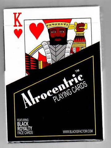 Afrocentric Playing Cards Blacks Factor, Poker-Sized, 12 Distinct African Royalty Face Cards, Black Mudcloth Back Design, Red and Black Jokers