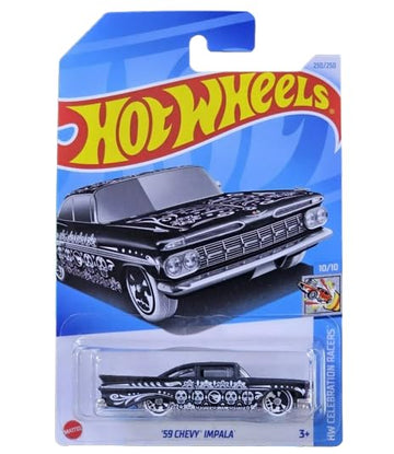Hot Wheels 59 Chevy Impala (Black), Treasure Hunt HW Celebration Racers 10/10