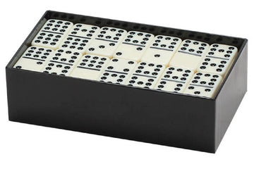 CHH 2312 Double 9 Jumbo Ivory Dominoes in Black Box, 8.25-inch Length