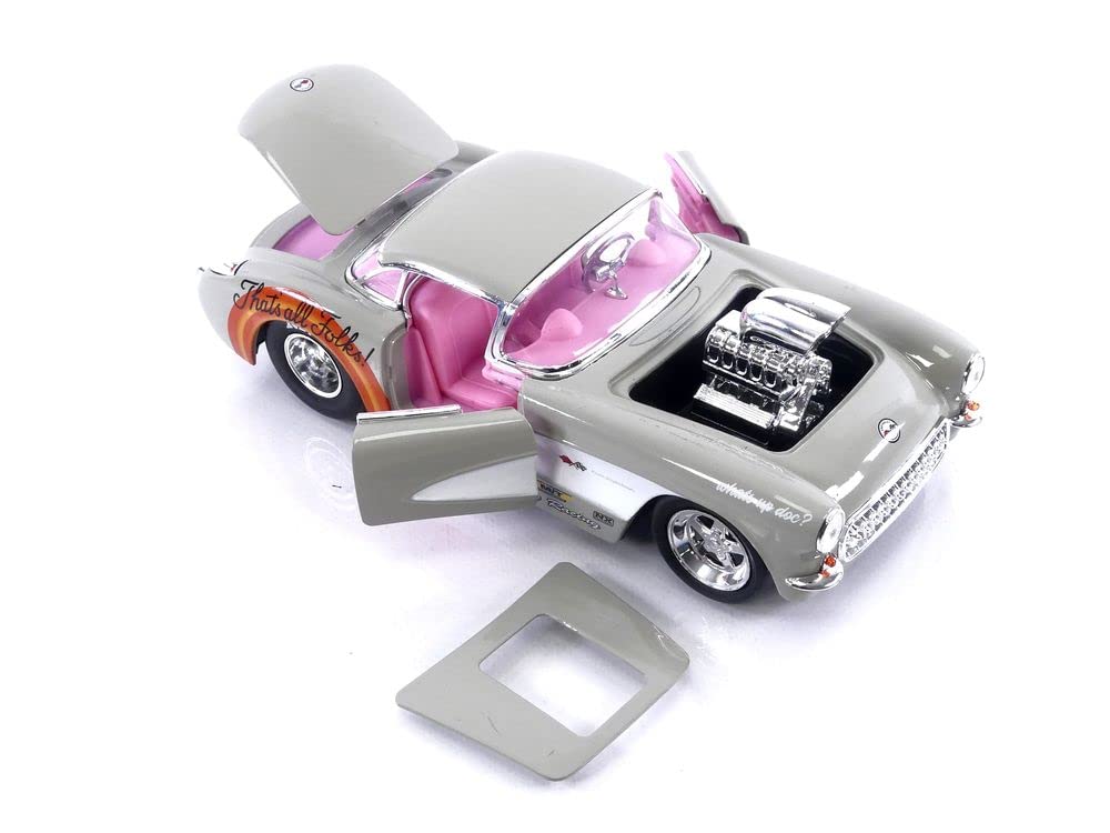 Jada Looney Tunes 1:24 1957 Chevrolet Corvette Die-cast Car & 2.75" Bugs Bunny Figure, Toys for Kids and Adults