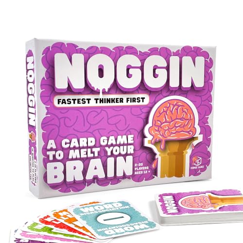 Noggin Party Game - Hilarious Fast-Thinking Word Game, Challenging and Addictive Strategy Card Game for Kids & Adults, Ages 10+, 3+ Players, 10 Minute
