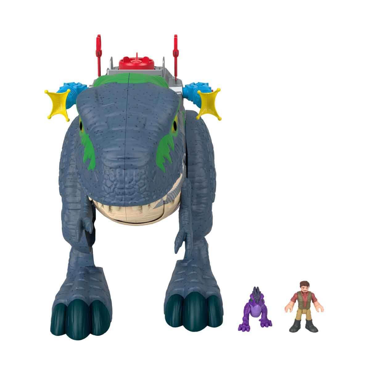 Fisher-Price Imaginext Jurassic World Rebirth Dinosaur Playset, Ultimate Action Chomp T. rex 18-inch Dino Toy with Lights, Sounds, Motion & 2 3-inch