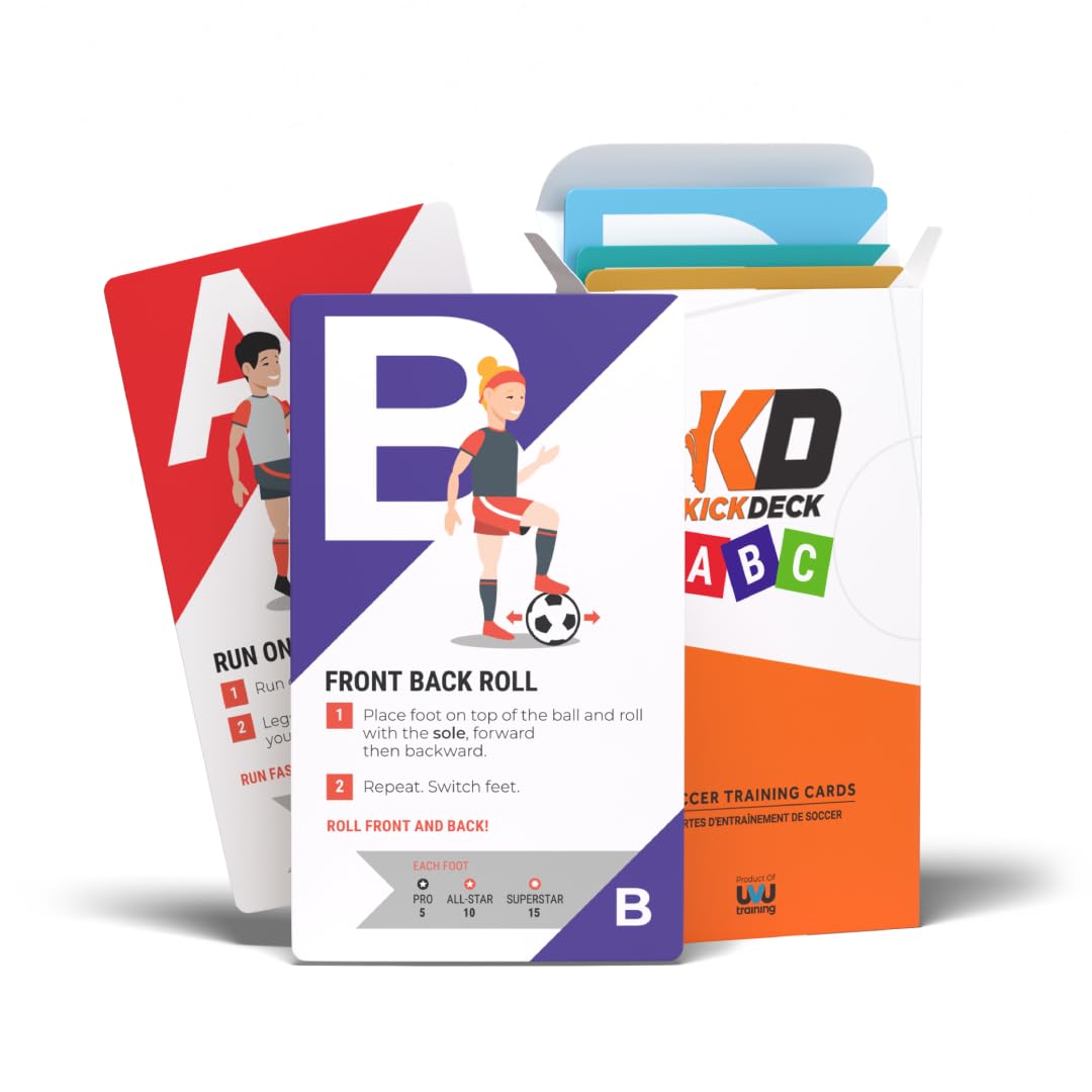 UVU Training KickDeck ABC Soccer Cards for Kids 4+ | Fun Alphabet Soccer Drills for Footwork, Ball Control & Coordination | Screen-Free Practice at