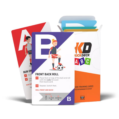 UVU Training KickDeck ABC Soccer Cards for Kids 4+ | Fun Alphabet Soccer Drills for Footwork, Ball Control & Coordination | Screen-Free Practice at