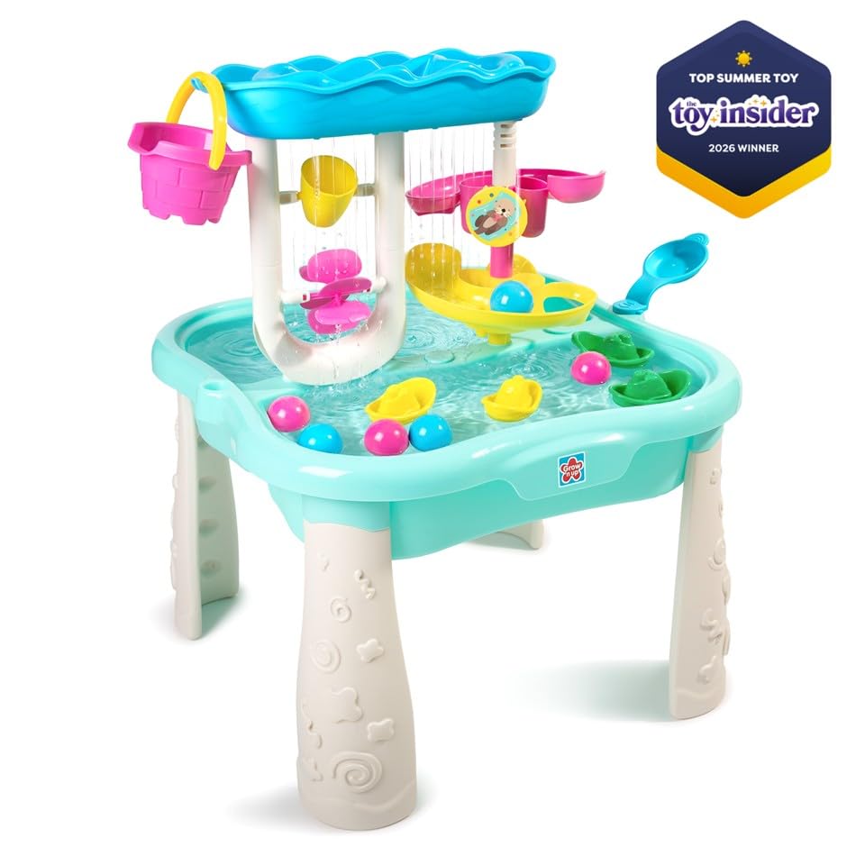 Grow’n Up® Splash N Slide Fun Water Table, Sturdy Table for Toddlers, Backyard Oasis, STEM, Summer Adventure kit, Ages 1.5-4
