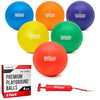 GoSports Playground Balls for Kids (Heavy Duty Set of 6) with Carry Bag and Ball Pump (Choose 8.5” or 10” Sizes)