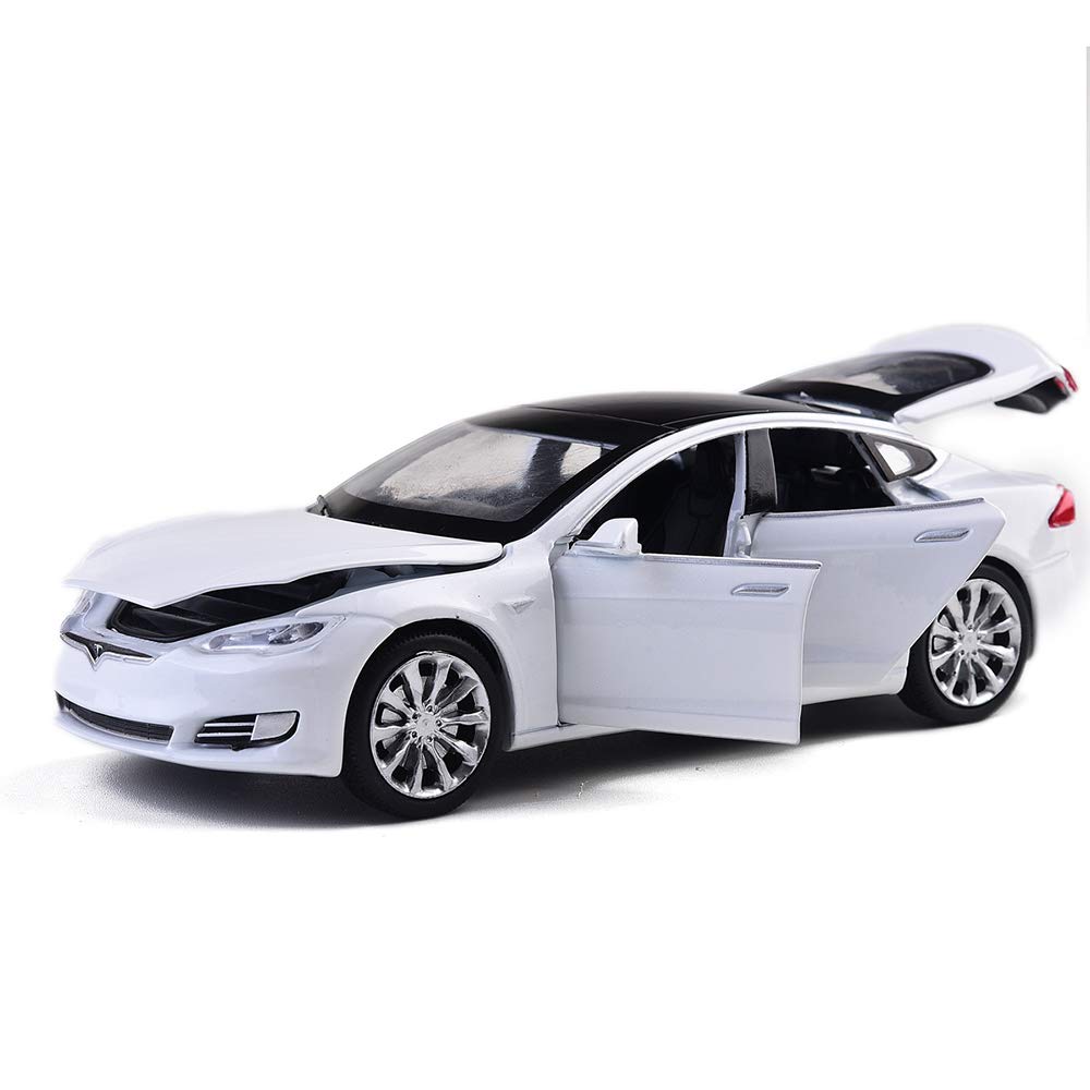 gidoyi Toy Car Model S Alloy Model Cars Pull Back Vehicles 1/32 Scale Car Toys for Toddlers Kids (White)