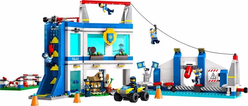 LEGO City Police Training Academy 60372, Station Playset with Obstacle Course, Horse Figure, Quad Bike Toy and 6 Officer Minifigures, for Kids Ages 6