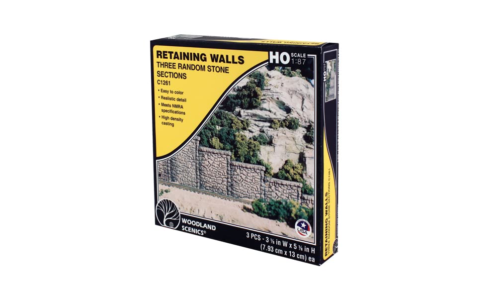 Random Stone HO Retaining Walls Woodland Scenics