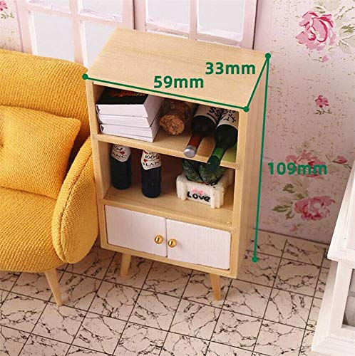 EatingBiting 1:12 Dollhouse Miniature Furniture Wooden Furniture Bookcase Sideboard Cabinet Shelf Bookshelf Storage Bookcase Storage Shelves Organizer