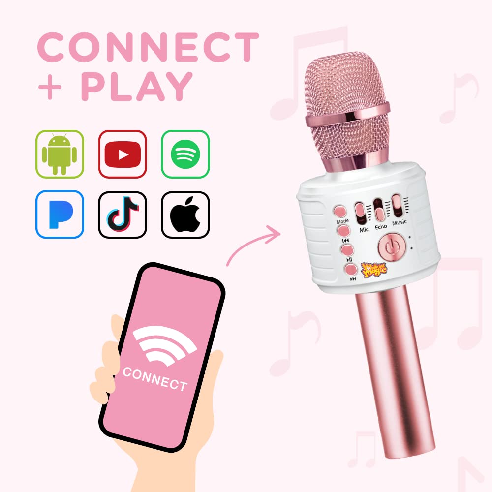 Move2Play, Kids Karaoke Microphone | Includes Bluetooth & Pre-Loaded Songs | Birthday Girls Present for All Ages, 2, 3, 4, 5+ Year Old Girls, Boys &