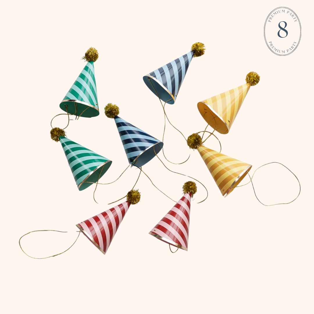 Bonjour Fete Hogwarts™ House Paper Party Hats, Harry Potter Accessories | Wizard Costume Headwear | Wizarding World Merchandise, Birthday Celebration