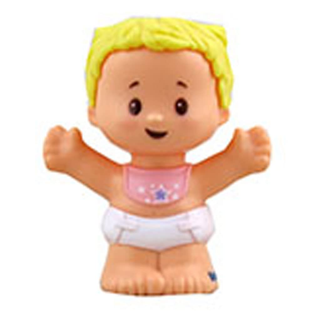 Replacement Part for Fisher-Price Little People Cuddle 'n Play Nursery Playset - GKP70 ~ Baby Girl Figure ~ Pink Bib with Star ~ Blonde Hair