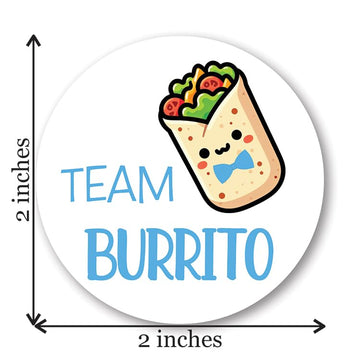 Fiesta Taco or Burrito Gender Reveal Stickers - 40 Labels (20 of Each Design)