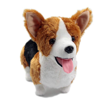VACHICHI Stuffed Animal Dogs Lifelike Plush Toy Puppy, Tricolor Welsh Corgi,12 Inch