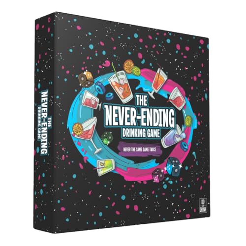 The Never-Ending Drinking Game Board Game For Adults 21+ - Dice & Dare Party Game for 2+ Players, Funny Adult Drinking Game for Parties, Pregames
