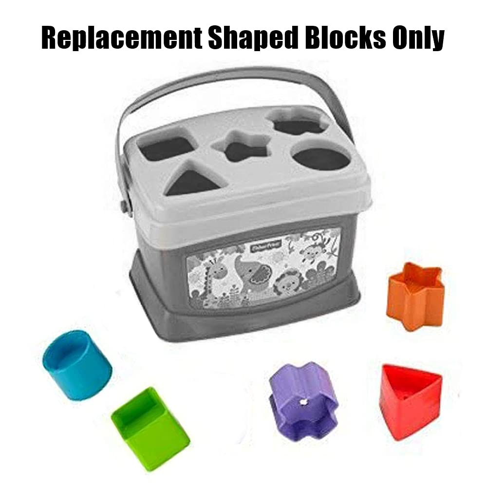 Replacement Parts for Fisher-Price Baby's First Blocks Playset - FGP10 ~ Replacement Shaped Blocks ~ Triangle, Star, Square, Circle, Cross Shapes