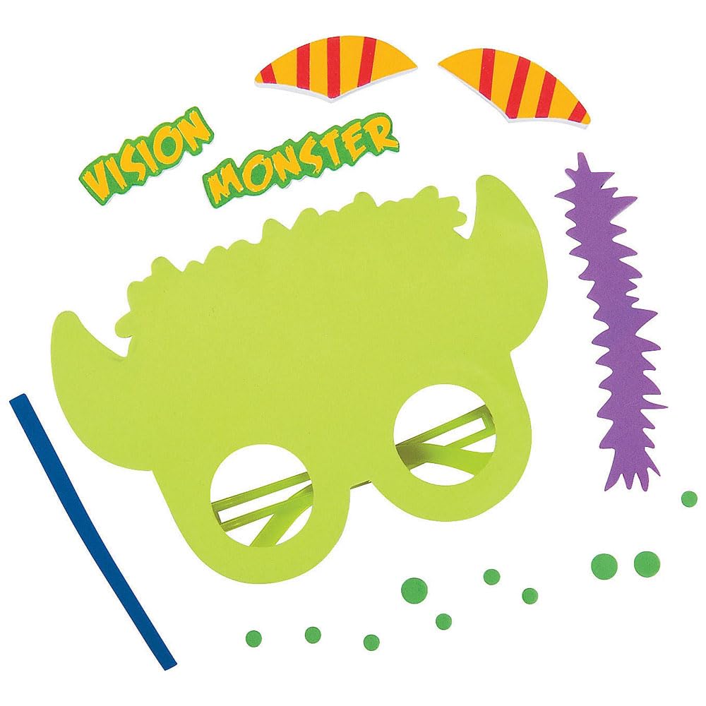 Monster Vision Foam Kids Glasses Craft Kit -12 - Crafts for Kids and Fun Home Activities