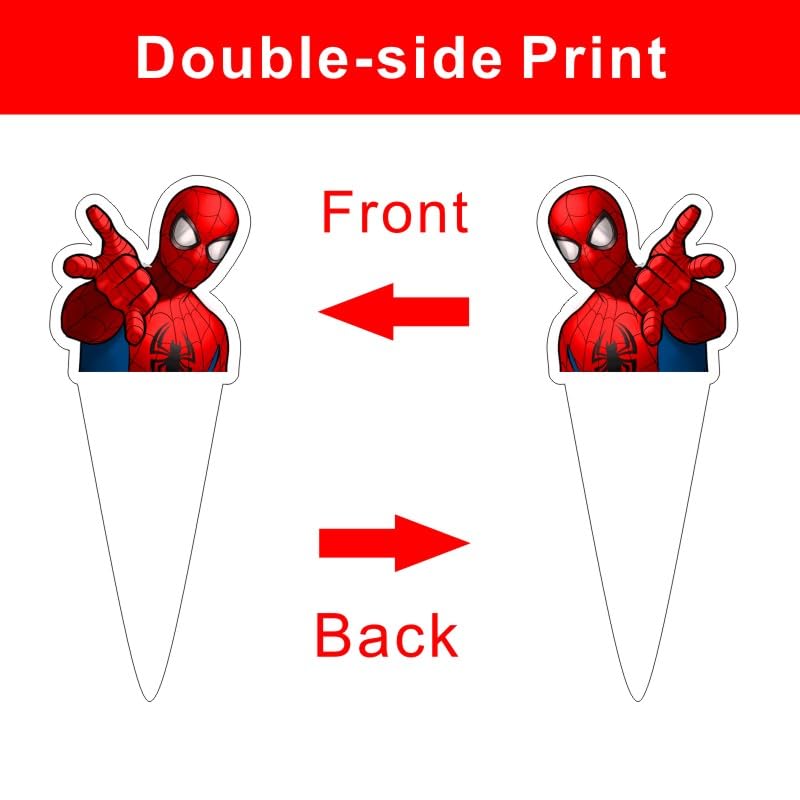 25pcs Spider Cake Decorations with 1pcs Cake Topper, 24pcs Cupcake Toppers for Spider Birthday Party Supplies