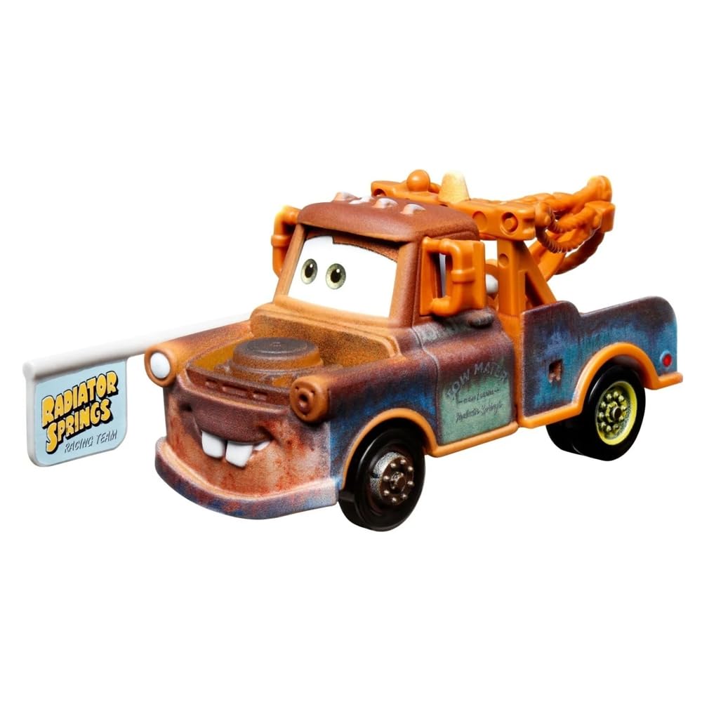 Mattel Mater with flag, Hook Cars 1:55, Die-cast car, metal, HTX86