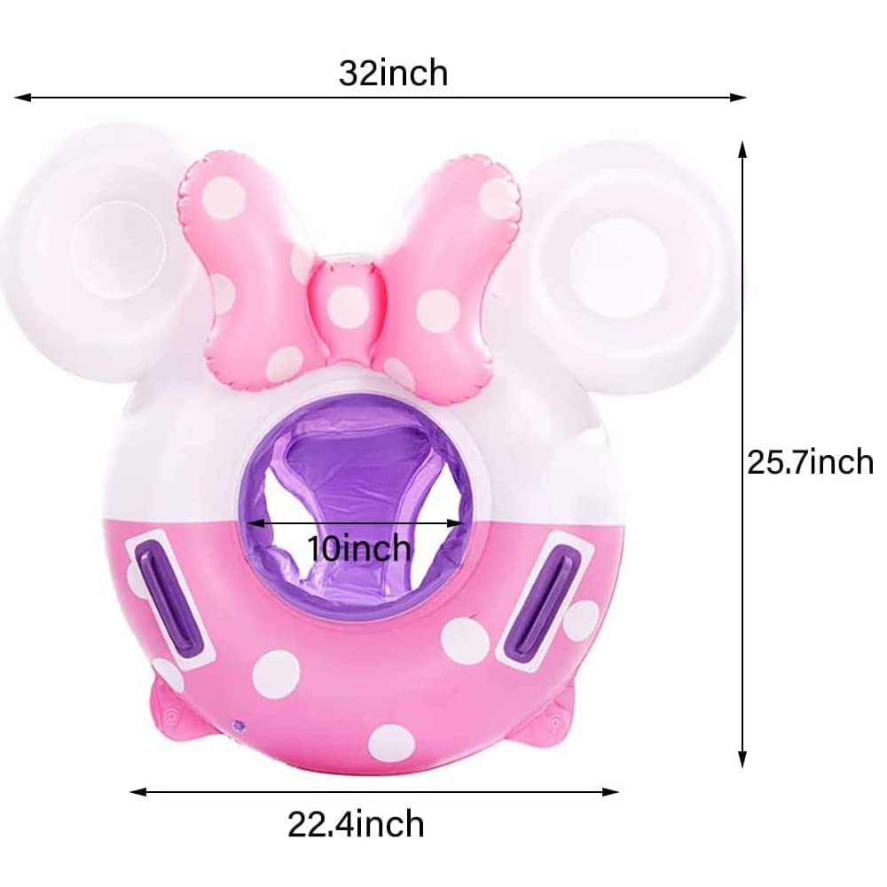 New Baby Swimming Pool Floats for Toddler Kids 8-48 Months Under 44lb, Inflatable Swim Ring Water Raft with Seat and Handle for Summer Beach Outdoor