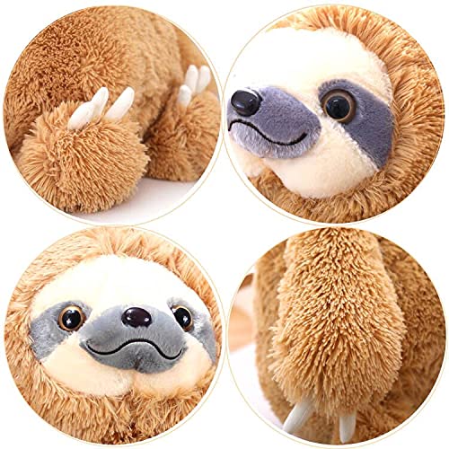 Winsterch Large 20-Inch Brown Sloth Plush Stuffed Animal Toy
