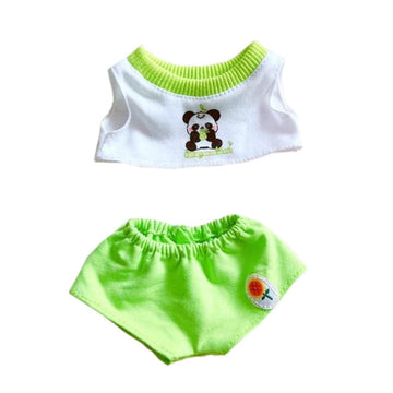niannyyhouse 20cm Plush Doll Clothes Short Vest T-Shirt Pants 8in Soft Stuffed Plush Toy Dress Up Accessories (Green)