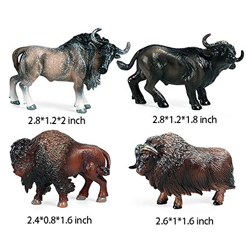 Hiawbon 12 Pcs Miniature Cattle Model Set Mini Cow Models Plastic Cattle Statues for Adult