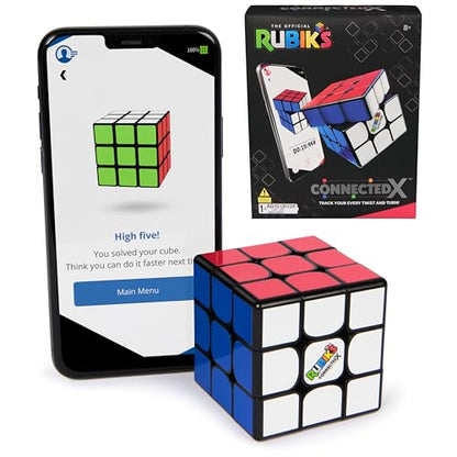 Rubik's Cube, The Official Rubik’s ConnectedX, Bluetooth-Enabled 3x3 Speed Cube with Guided Learning App for Beginners, Brain Teaser Fidget Toy