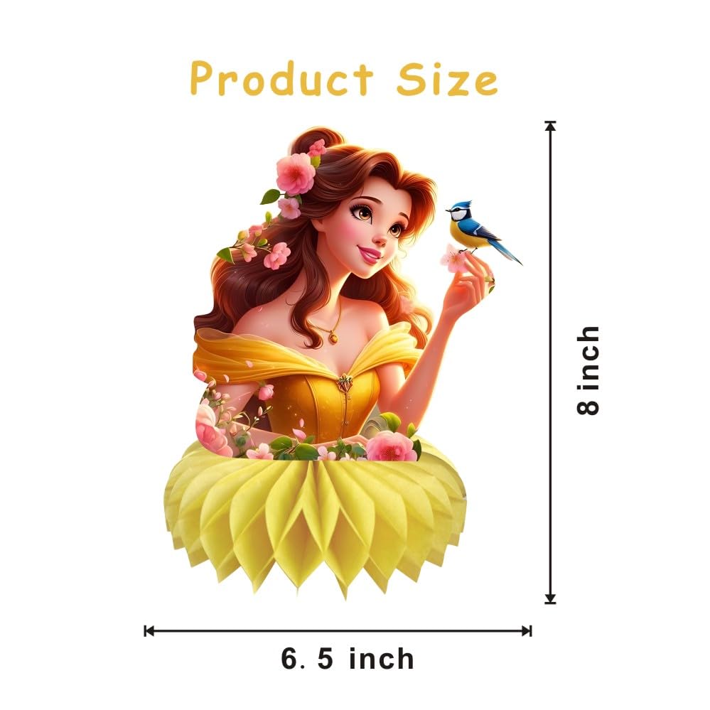 8Pcs Beauty & Beast Table Centerpieces Birthday Party Supplies Double Side Table Decorations for Girls Party Decorations