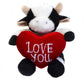 Plushland Stuffed Animal with Red Heart - Love You- Plush Animals Toy for Kids & Adults - Embroidered Heart Pillow -8 inches (Cow)