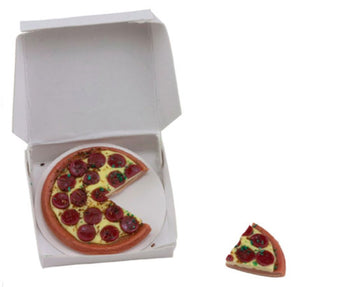International Miniatures - Miniature Pepperoni Pizza with Slice and Box for Dollhouse 1/12" scale
