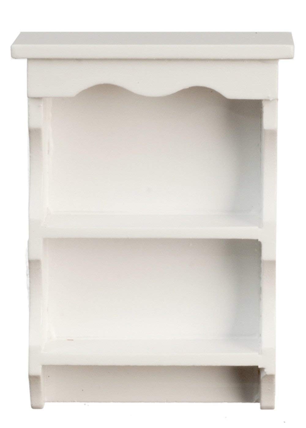 Dollhouse White Sweetheart Country Wall Shelf Miniature 1:12 Shelf Unit