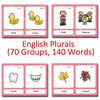 LUGMAZU English Plurals Flash Cards for Toddlers 2-6 Years, Kids Early Learning Toy Educational Preschool Flashcards for Kindergarten Preschool 1st
