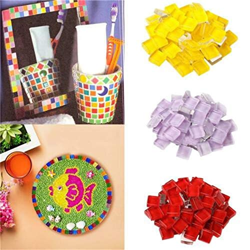 BestTeam Craft Material Mosaic Tile, Micro Glass Tiny Mini Mosaic Tile DIY Hobbies Children Handmade Crystal Free Stone Craft Material Creativity 300g