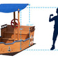 GFDGFD 63" Large Wooden Pirate Ship Sandbox with Cover, Waterproof Canopy & Storage Bench, Sturdy Sand Pit with Rudder & Steps for Children Ages 3-8