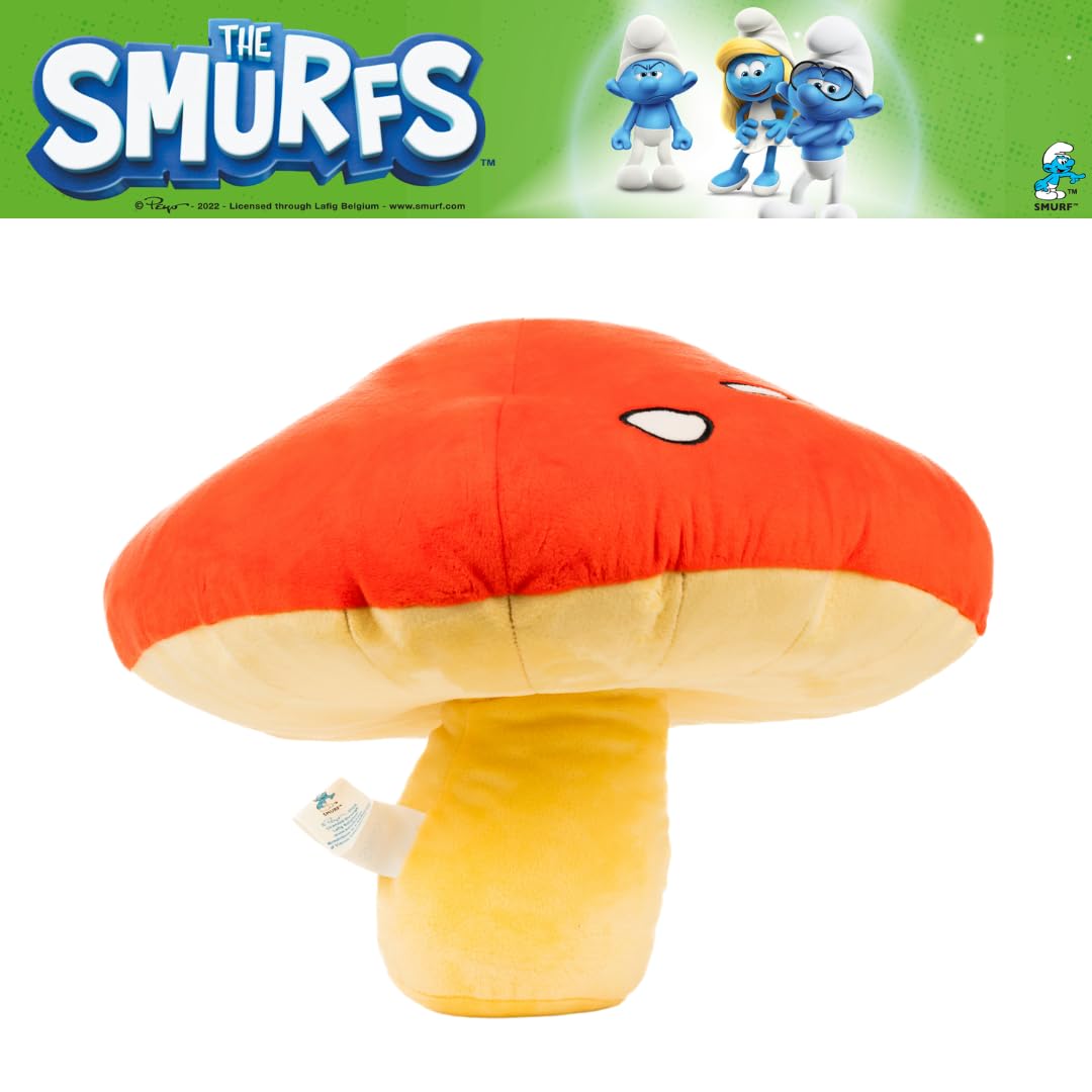 Franco Collectibles The Smurfs Mushroom Shroom Bedding Super Soft Cozy Decorative Cuddle Pillow, (Officially Licensed Product)