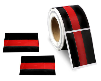 Fundraising For A Cause 250 Rectangle Red Line Firefighter Stickers - Perfect for Event Decoration, Firefighter Appreciation Campaigns and Fundraising