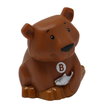 Fisher-Price Replacement Part for Collectible Little People Alphabet Fun Zoo Safari Farm Playset JGR92 - Replacement Letter B Brown Bear with Fish