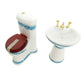 Dollhouse Bathroom Set 1/12 Scale Toilet Ceramic Miniature Furniture Accessories