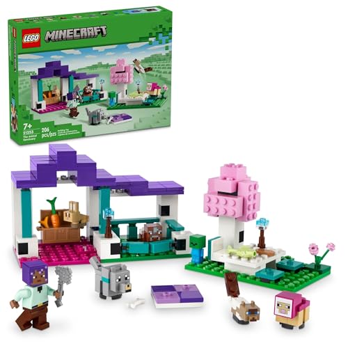 LEGO Minecraft The Animal Sanctuary Building Set, Gaming Toy for Girls and Boys Ages 7 and Up, Gift for Gamers and Kids, Brick Model of The Plains