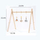 Toyking Foldable Wooden Baby Play Gym with 4 Sensory Hanging Toys, Montessori Infant Activity Frame for 0-12 Months